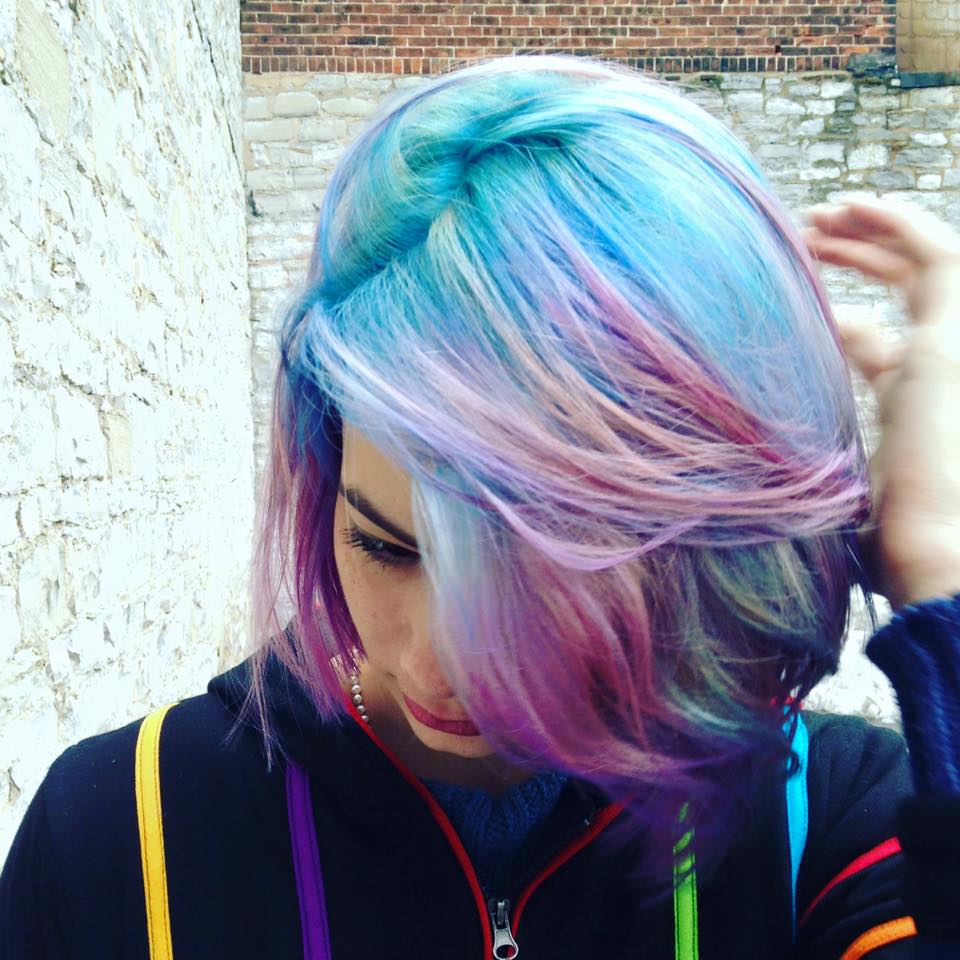 Pastel Blue, Green, Pink, and Purple Opal Galaxy Hair | EdventureGirl